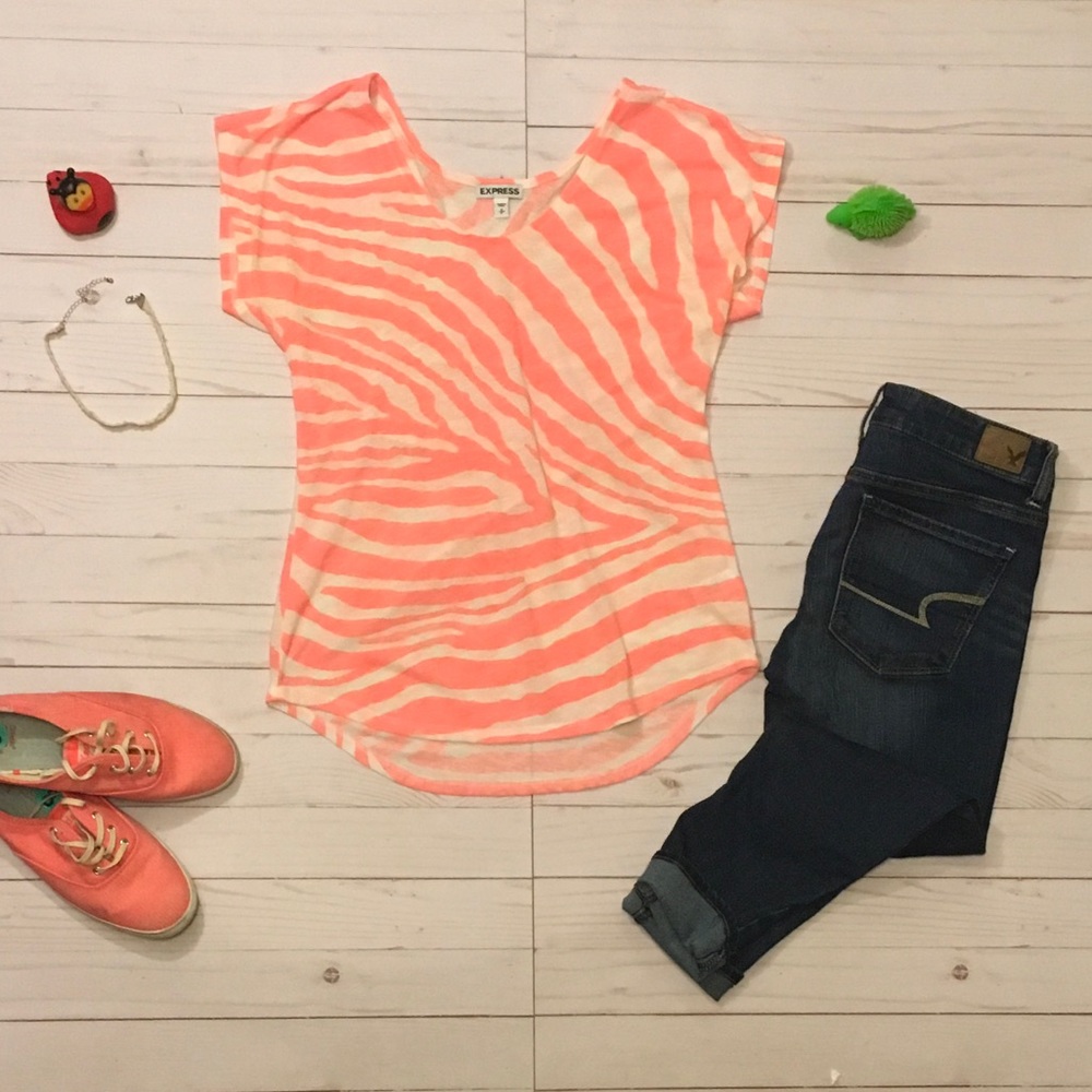 Neon Zebra Print T Shirt